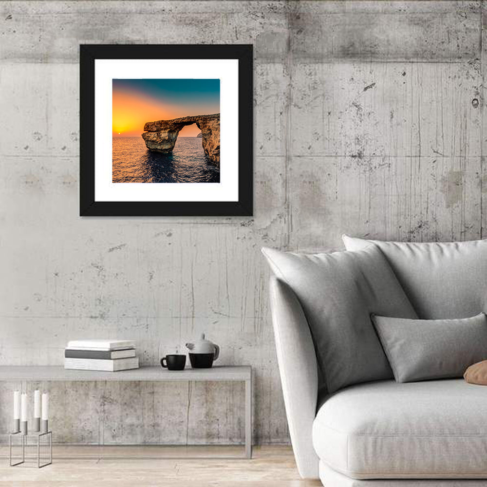 Azure Window Sunset, Dwejra Wall Art in a room, square