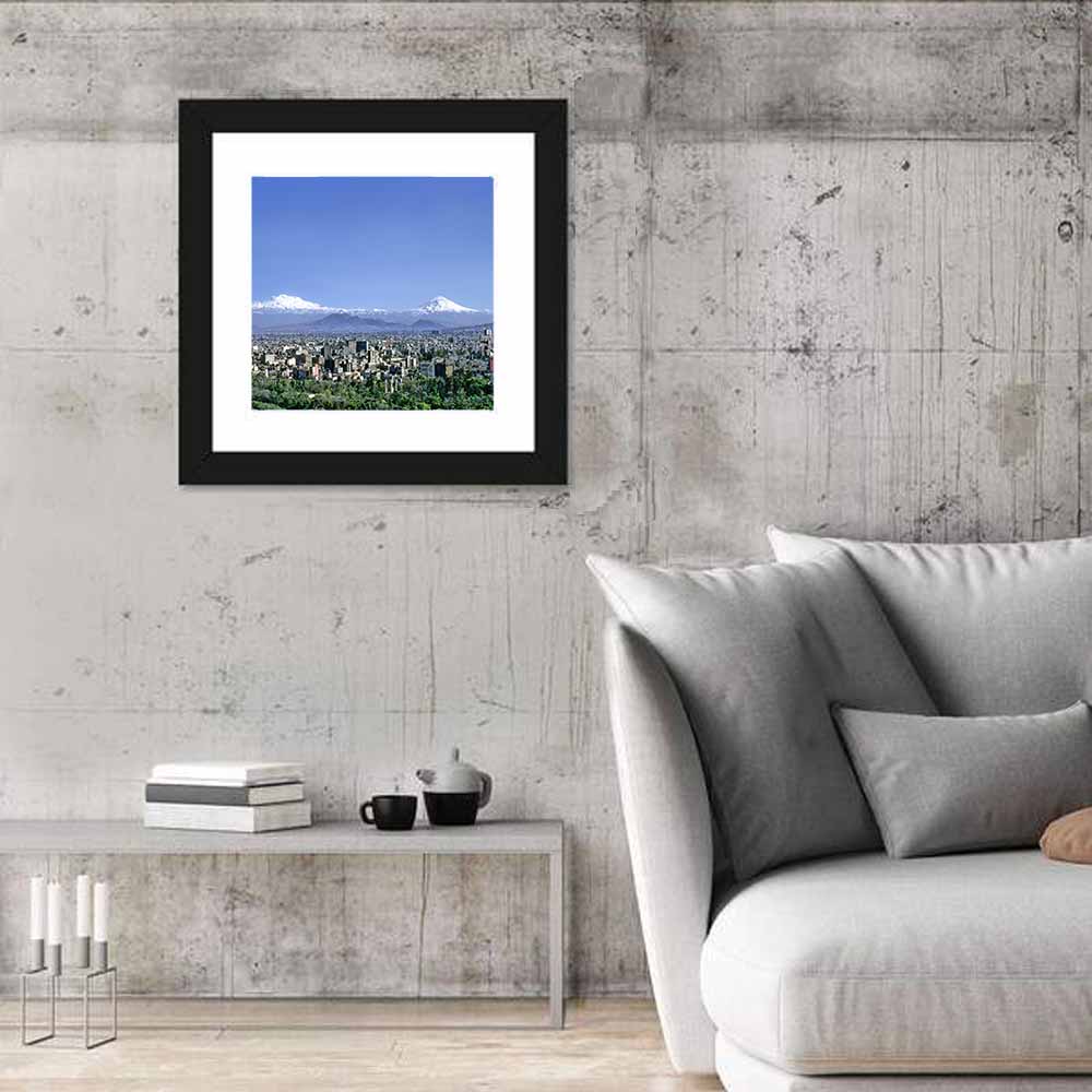Mexico City Skyline with Volcanoes Wall Art