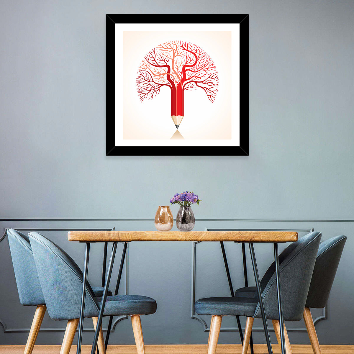 Knowledge Tree Pencil Illustration Wall Art