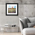Ink Wash Windmill in Blooming Field Wall Art