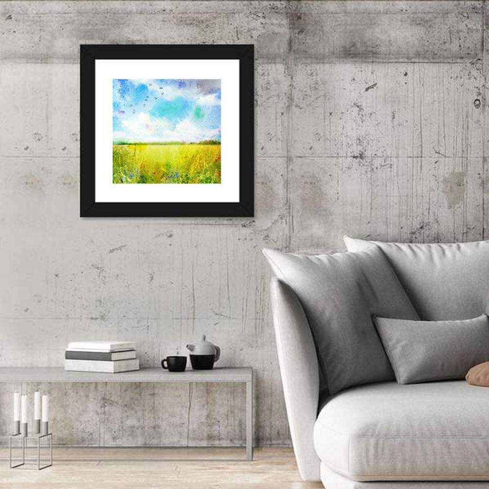 Watercolor Wildflower Field Wall Art
