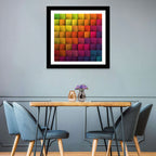 Vibrant Gradient Squares Grid Wall Art