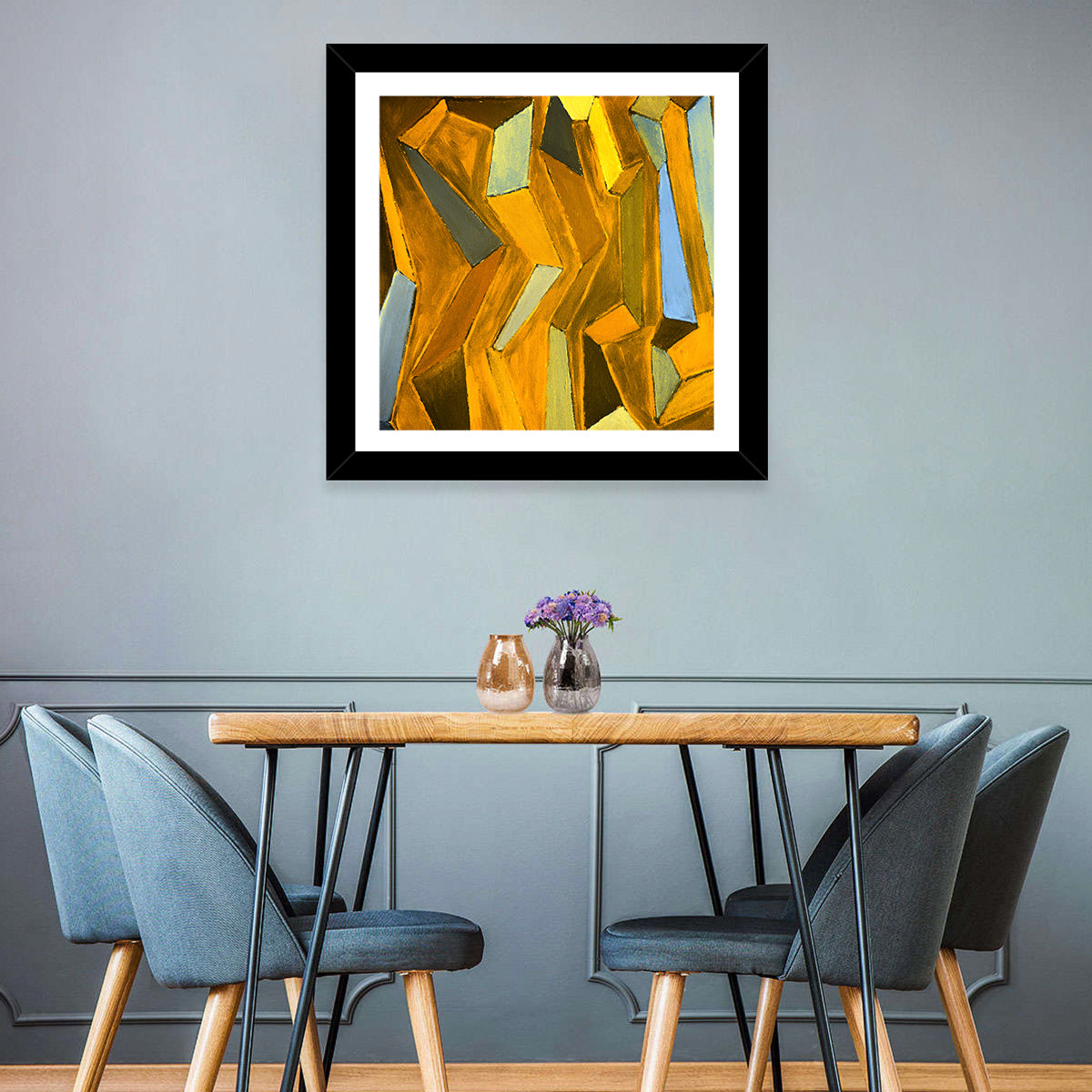 Golden Blocks Painting Wall Art