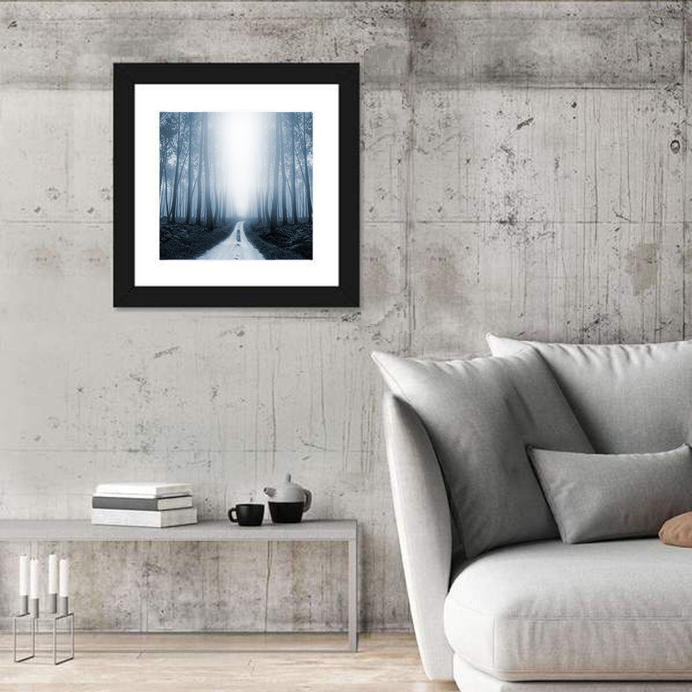 Misty Forest Road at Twilight Wall Art