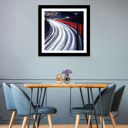 City Light Trails Wall Art
