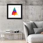 Watercolor Rainbow Christmas Tree Wall Art