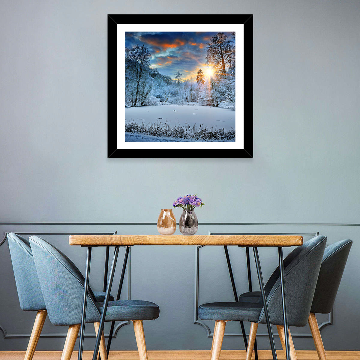 Frozen Forest Lake Wall Art