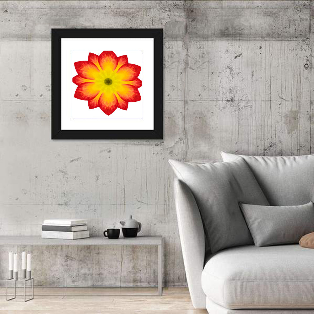Primrose Radial Mandala Wall Art in a room, square