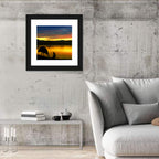 Kangaroo and Emu at Lake Sunset Wall Art