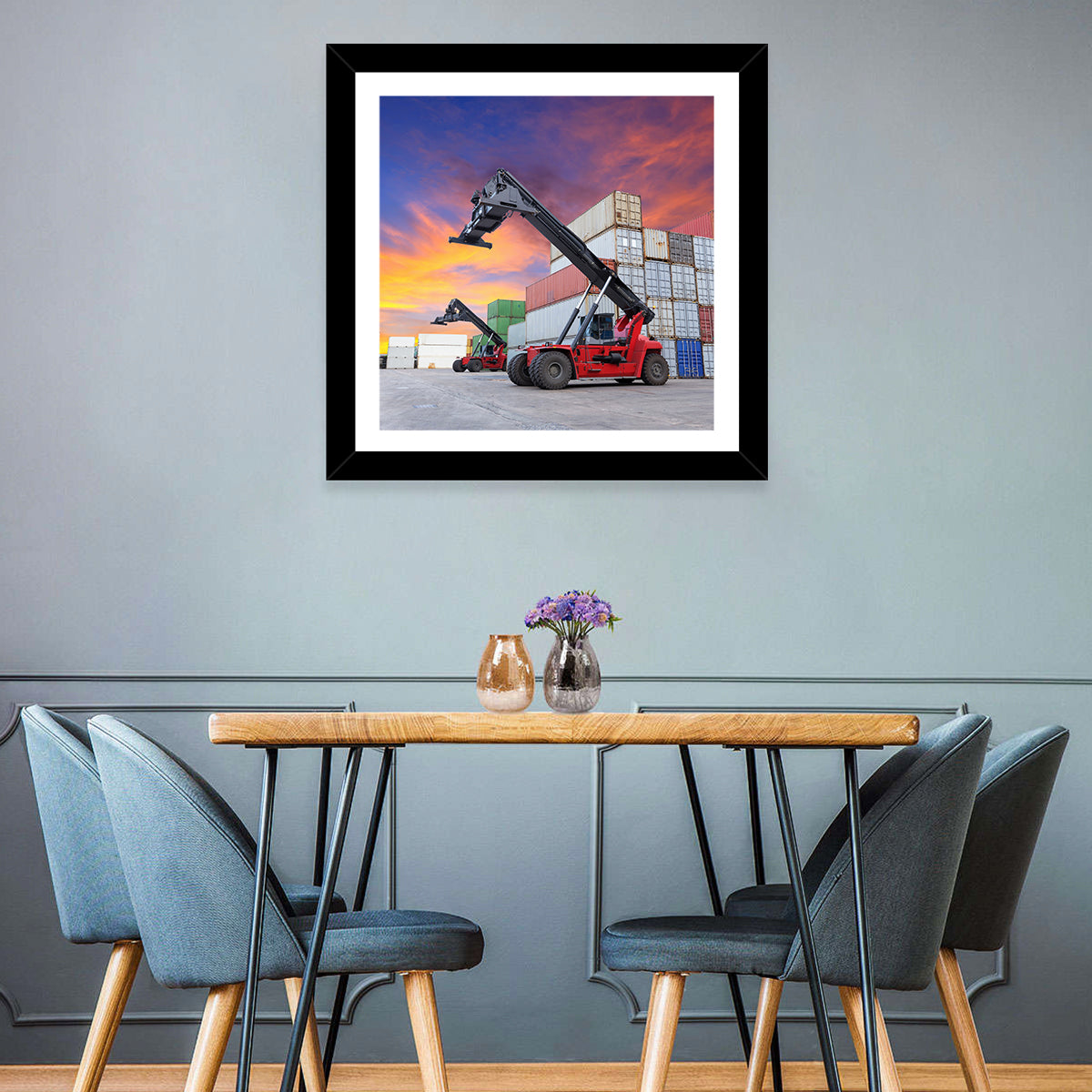Shipping Containers - Global Logistics Concept Wall Art