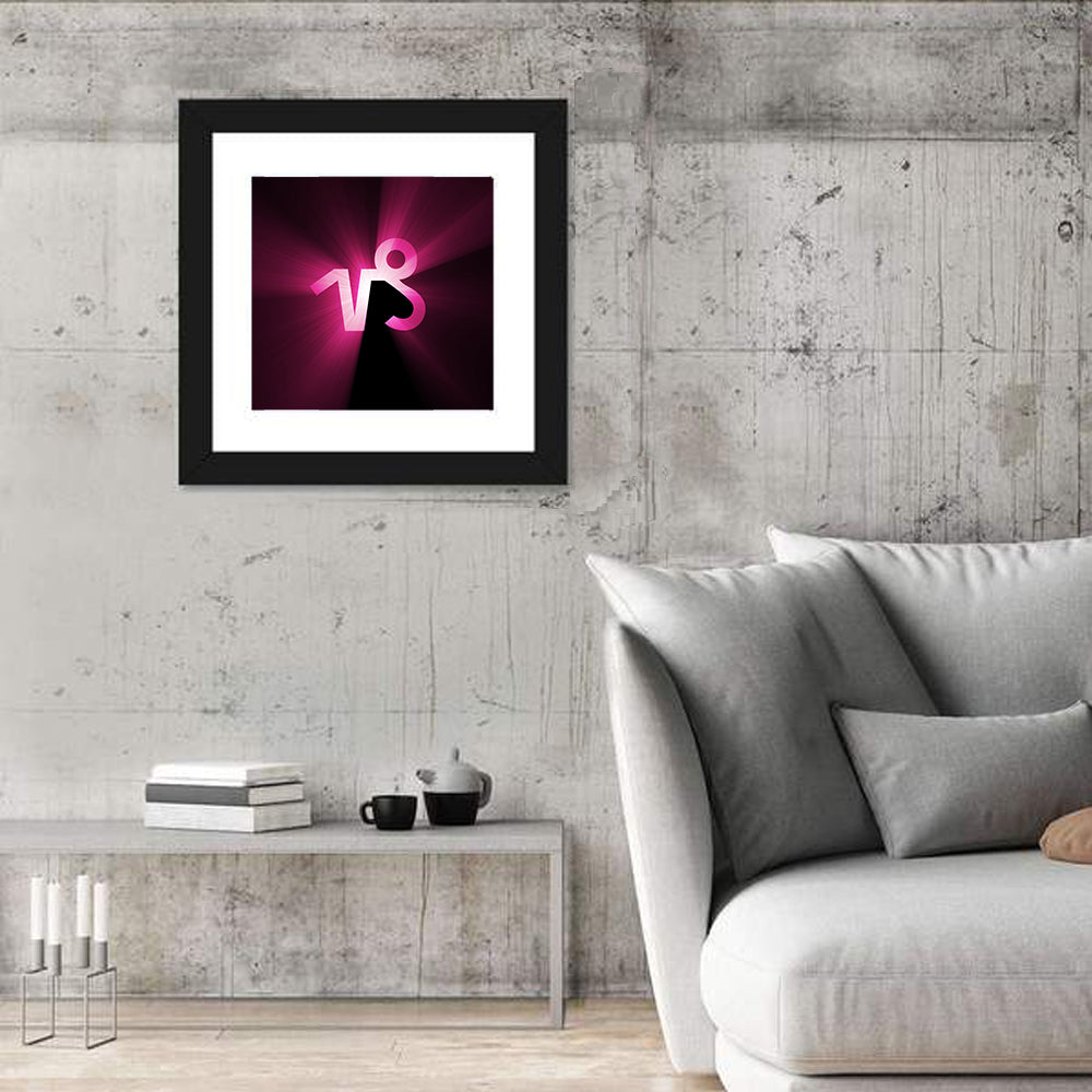 Glowing Capricorn Symbol Wall Art
