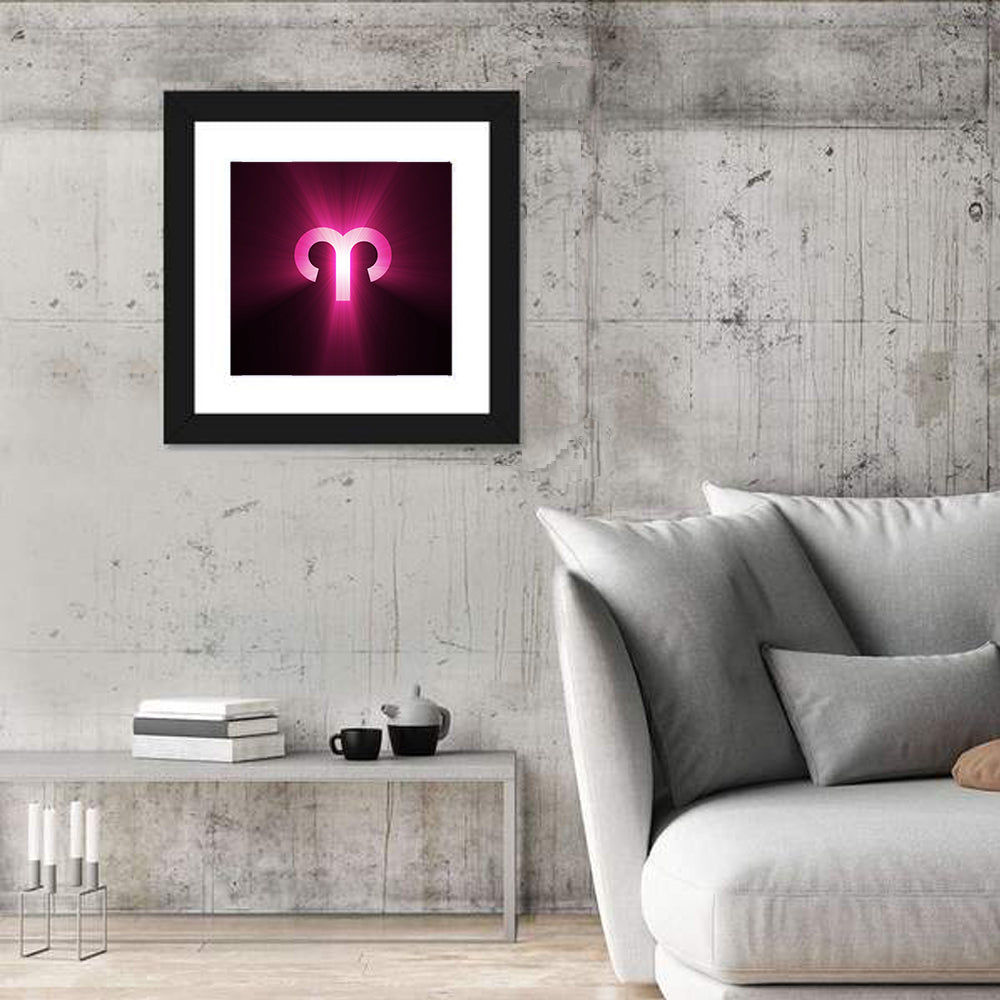 Radiant Aries Zodiac Emblem Wall Art