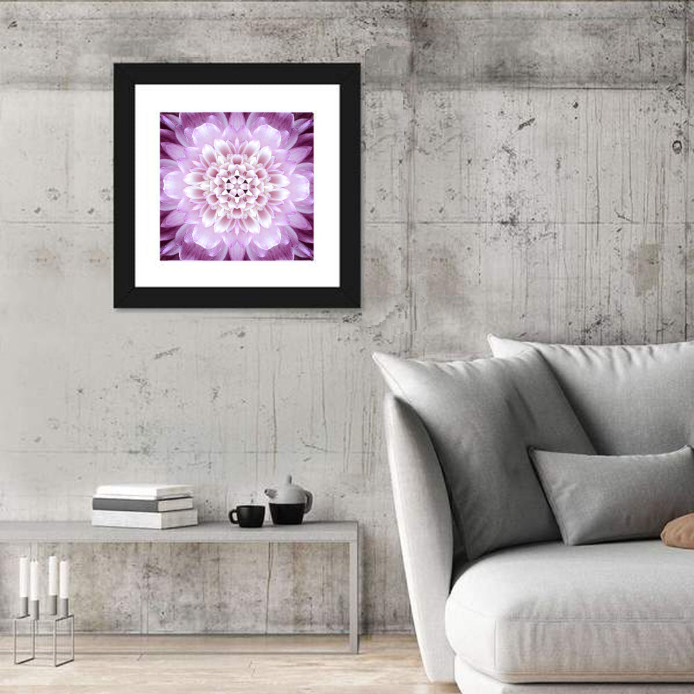 Kaleidoscopic Dahlia Mandala Wall Art
