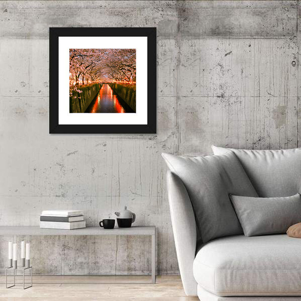 Meguro River Cherry Blossoms Wall Art