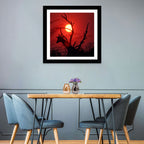 Giraffe Silhouette at Sunset Wall Art