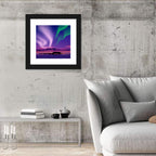 Violet Aurora Over Island Lake Wall Art