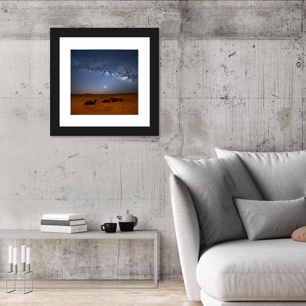 Sahara Night Sky with Camels Wall Art