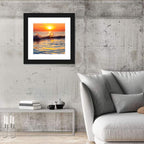Lake Michigan Sunset Waves Wall Art