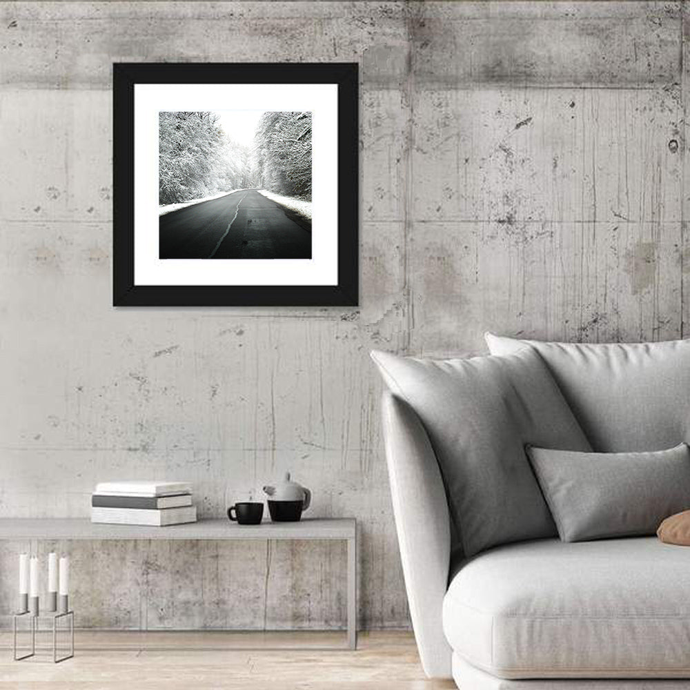 Glowing Winter Road Wall Art