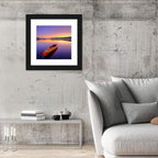 Bright Orange Kayak at Sunset Wall Art