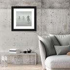 Silhouetted Horse Riders in Mist Wall Art