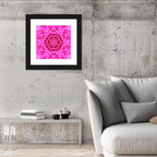 Kaleidoscopic Chrysanthemum Mandala in Magenta Wall Art