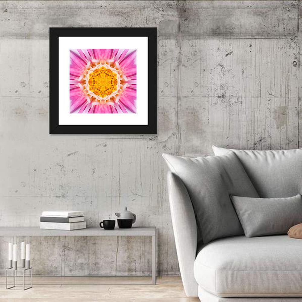 Kaleidoscopic Dahlia Mandala Bloom Wall Art