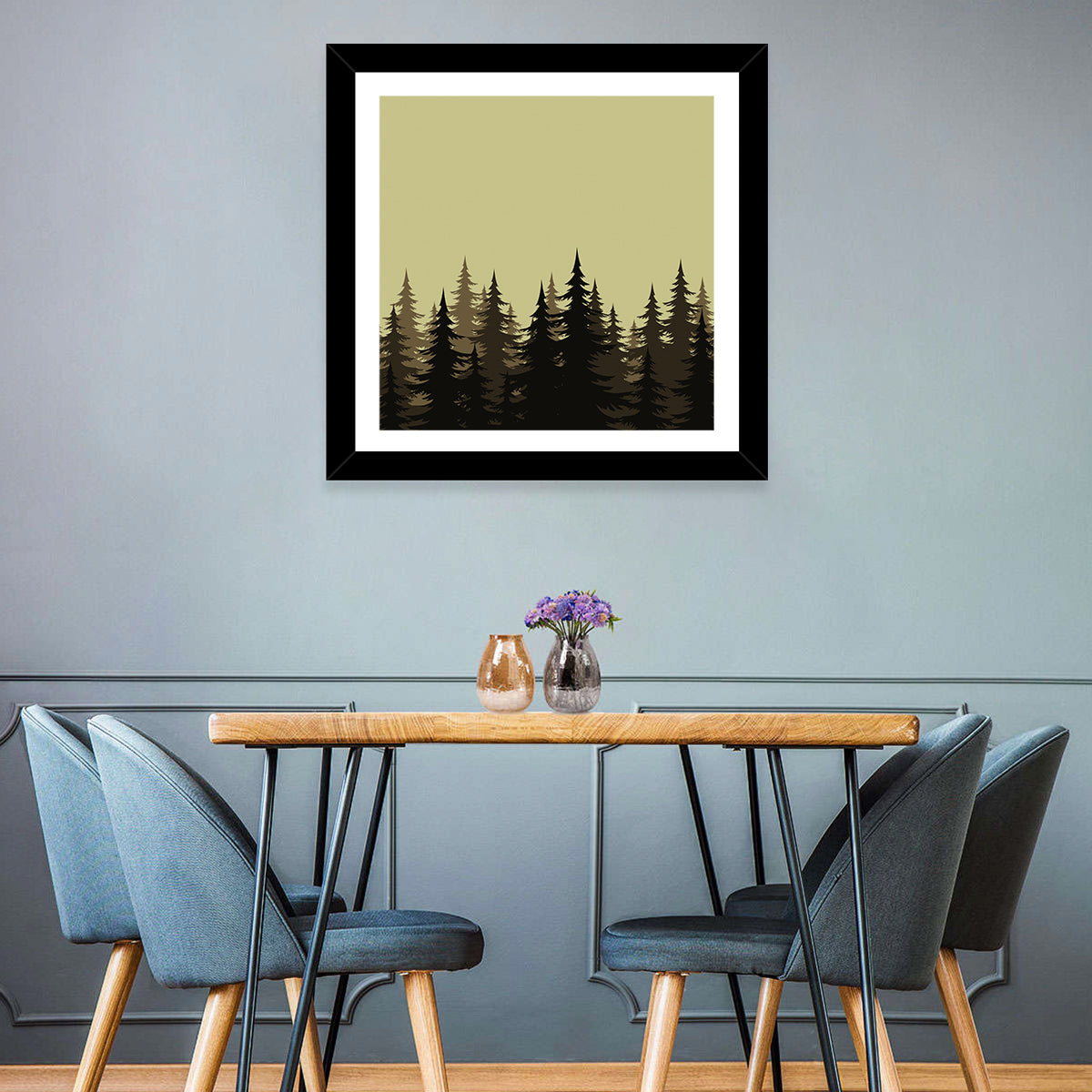 Fir Trees Silhouettes Wall Art