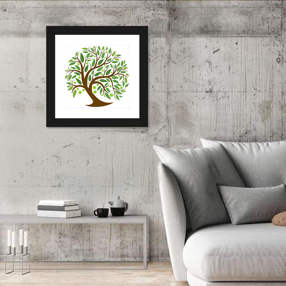 Minimalist Tree of Life Wall Art in a room, square