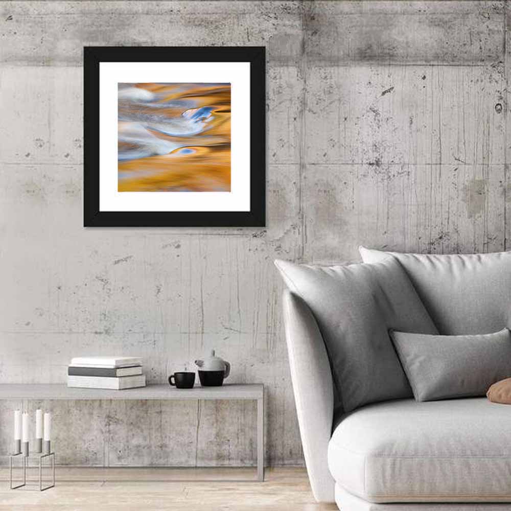 Golden Water Abstraction Wall Art