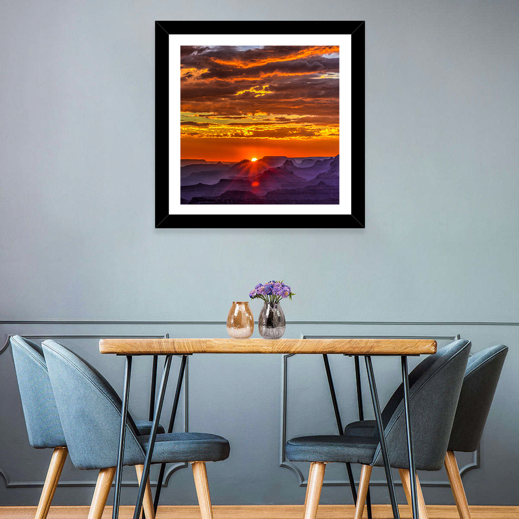 Lipan Point Sunset Sunburst Wall Art