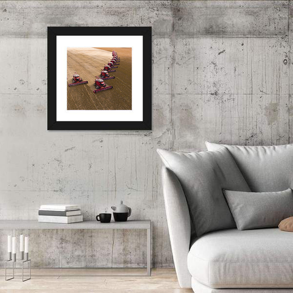 Aerial Soybean Harvest Wall Art