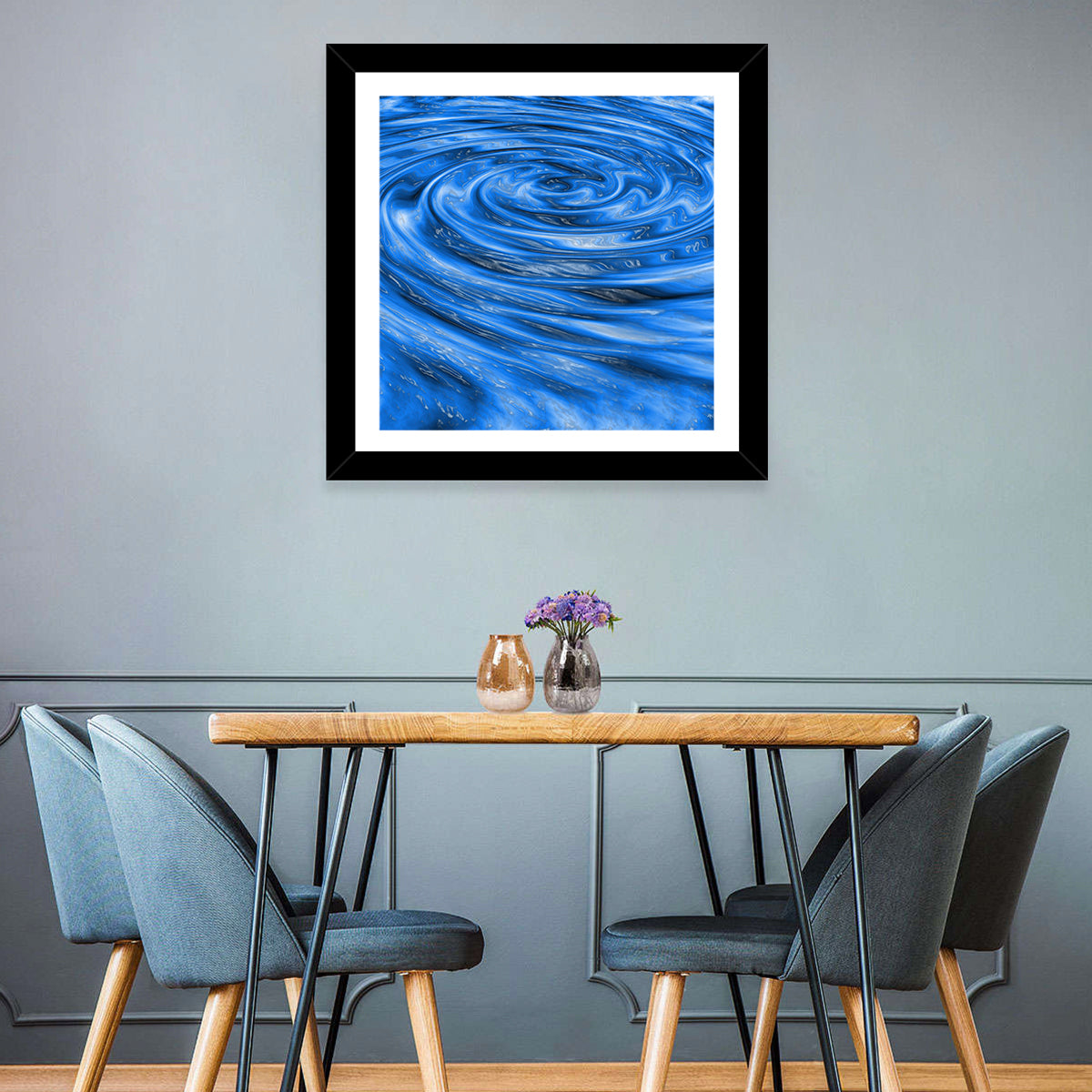 Digital Blue Waves Wall Art