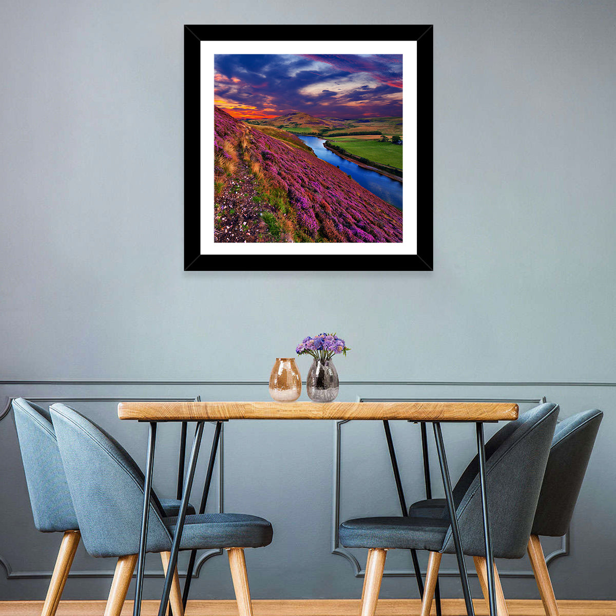 Pentland Hills Heather, Edinburgh Wall Art in a room, square