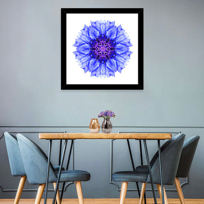 Cornflower Mandala Pattern Wall Art