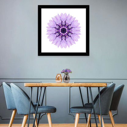 Purple Cornflower Mandala Wall Art