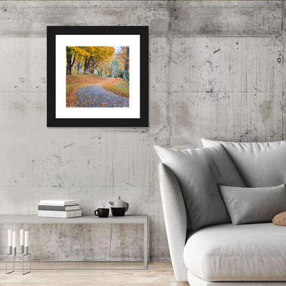 Autumn Leaves on Road Wall Art