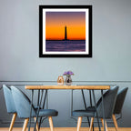 Minimalist Lighthouse Silhouette at Twilight Wall Art