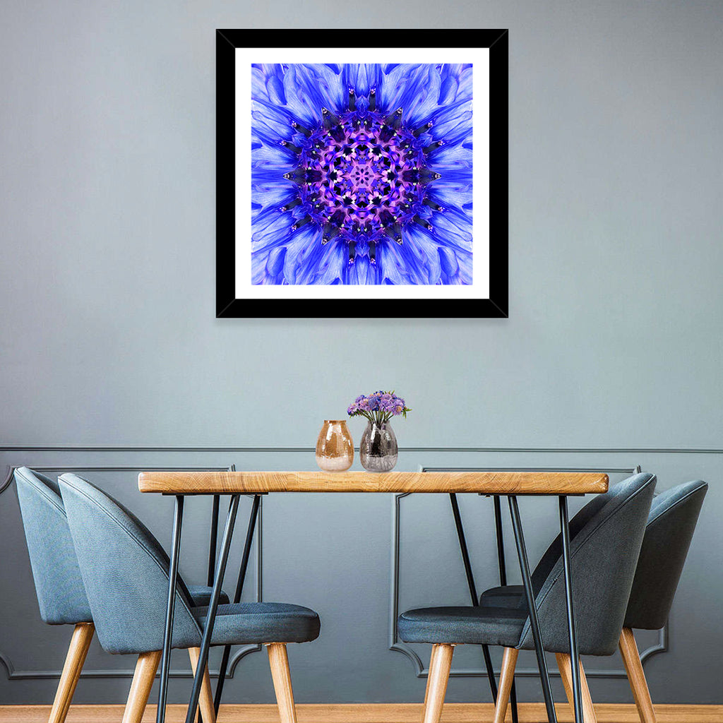 Kaleidoscopic Cornflower Mandala Wall Art