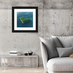 V-shaped Tropical Island with Distant Catamaran Wall Art