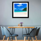 Turquoise Tropical Beach Scene Wall Art