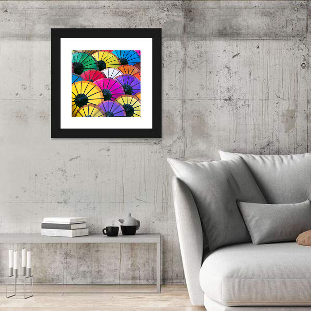 Vibrant Market Parasols Wall Art