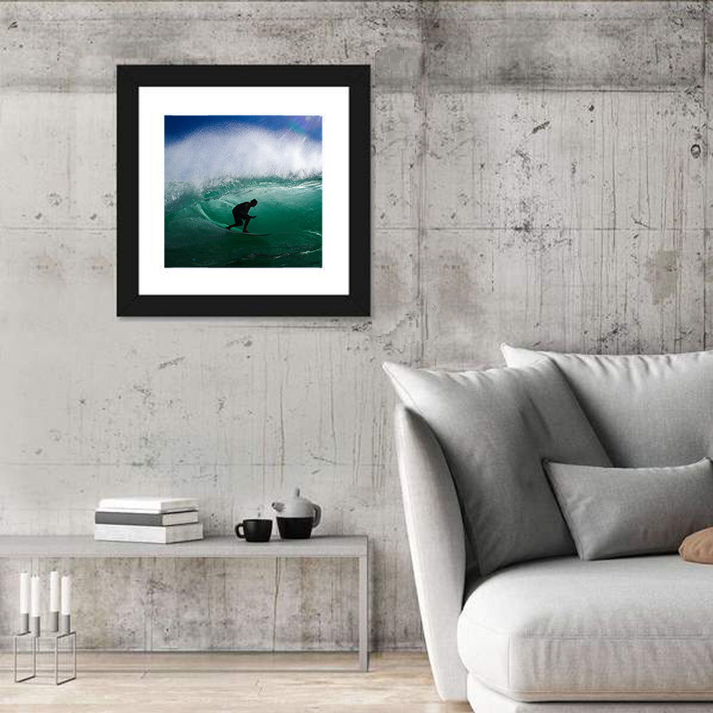 Surfer Inside Barrel Wall Art