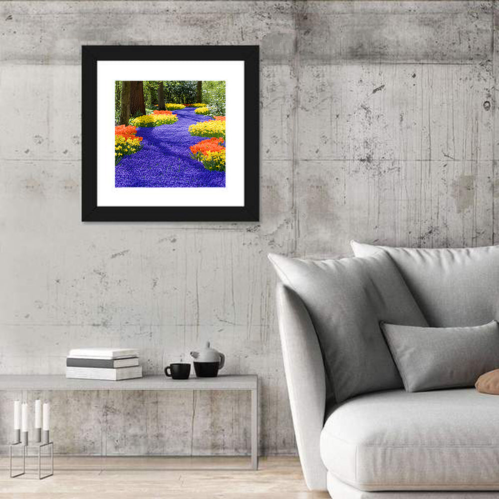 Spring Garden Path Wall Art in a room, square