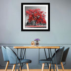 Winter Tree with Red Leaves Wall Art