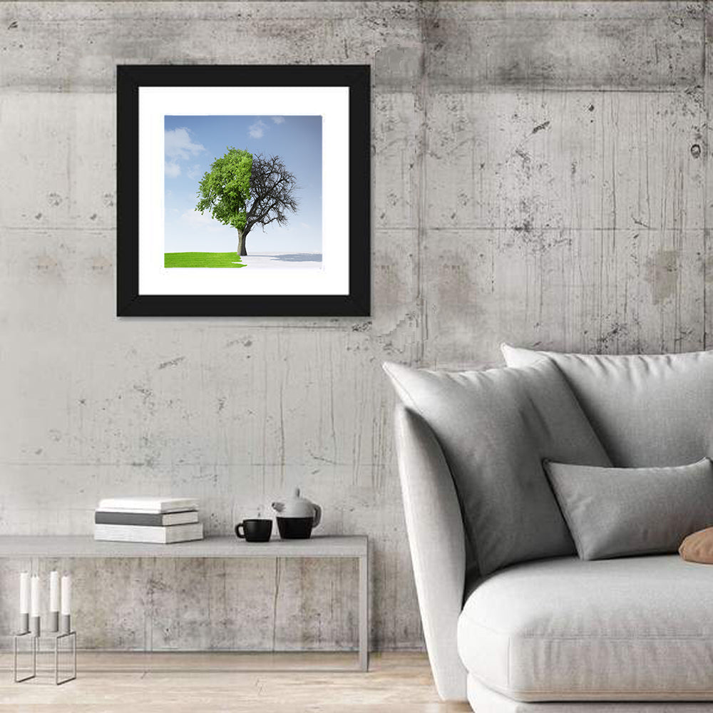 Split Seasons Tree Wall Art