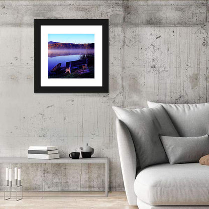 Misty Lake Sunrise Wall Art