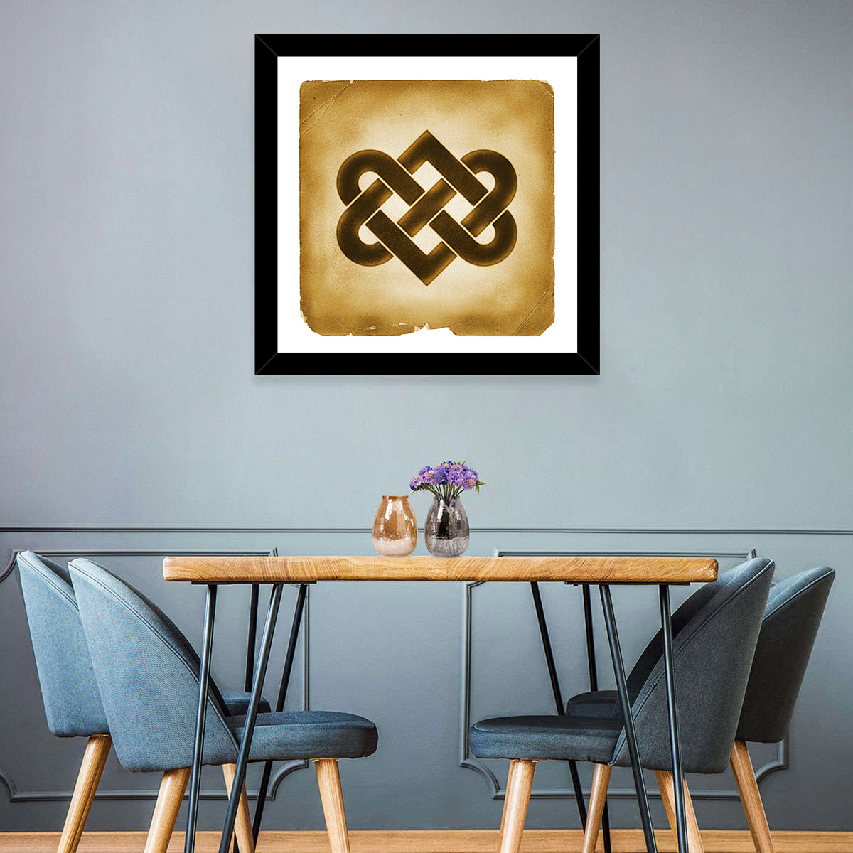 Gold Celtic Heart Knot Wall Art