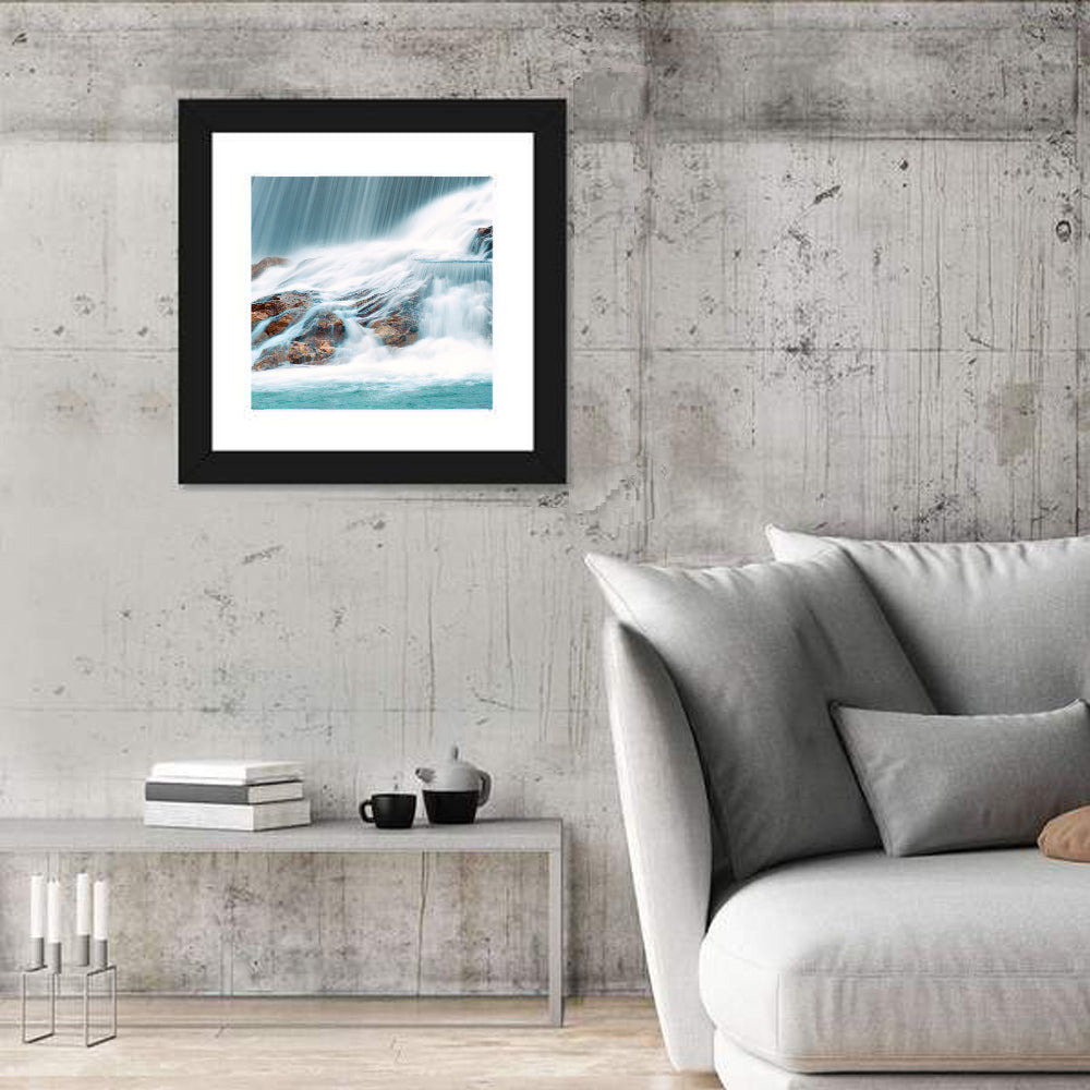 Ningbo Cascading Waterfall Wall Art in a room, square