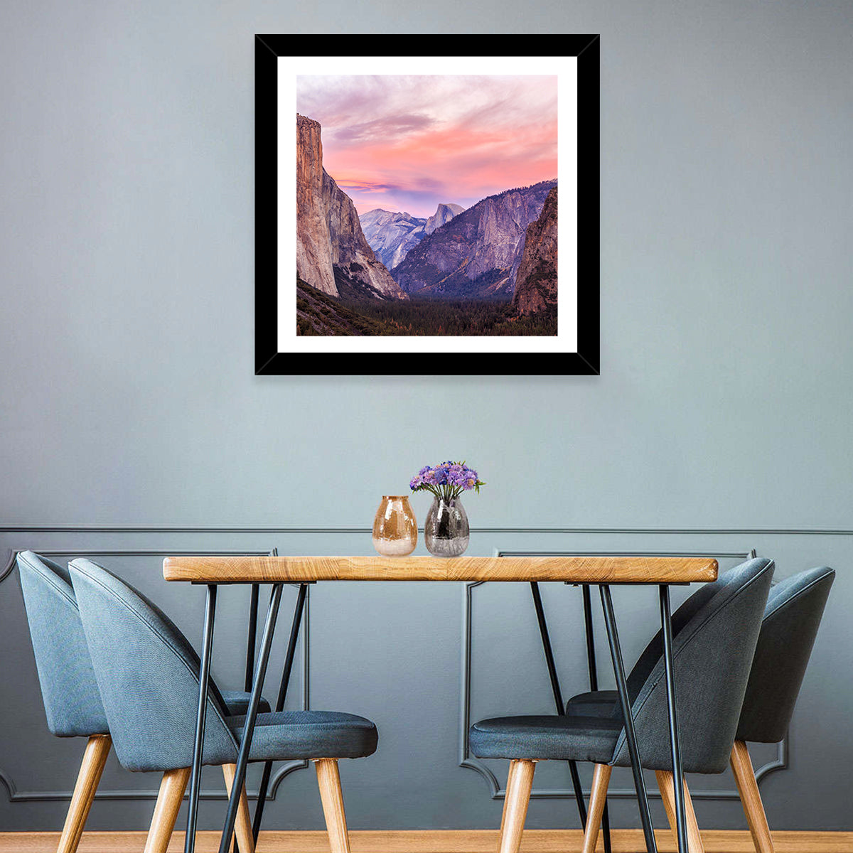 El Capitan at Tunnel View Wall Art in a room, square